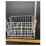 Vintage milk bottle metal crate