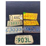 7- vintage license plate plates