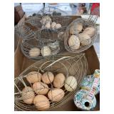 Country decor wire egg holders