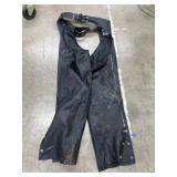 Leather motorcycle chaps