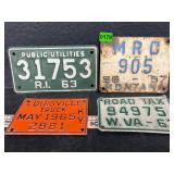 4- vintage vehicle tags / plates