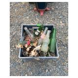 Crate of collectible, vintage drink bottles