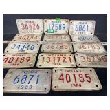 14- vintage Indiana  motorcycle plates