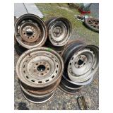 Two sets vintage Chevrolet wheels