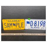 2- vintage Alaska car tags