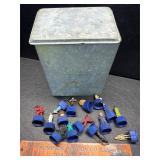 Galvanized box with Pepsi caps