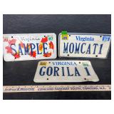 3- personalized Virginia license plate plates
