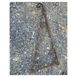 Vintage hand rot iron sign holder