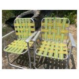 Two vintage folding chairs aluminum