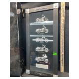 Vintage Harley Davidson motorcycle display