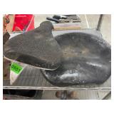 Two vintage motorcycle seats
