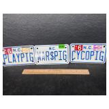 3- motorcycle license plate