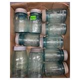 10- vintage blue ball mason jars