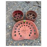 Tractor seat, two wide belt pulleys