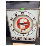 Original Foremost Dairy clock