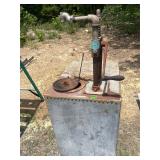 Antique oil pump tank