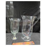 2 large glass vases