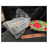 Plastic plates and steam table pans