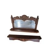 2 shelfs one with attached mirror