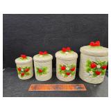 1981 Sears & Roebuck ceramic canisters Strawberry