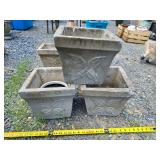 3 concrete planters