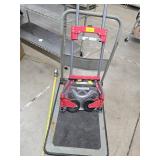 Folding rolling cart and hand truck with bad tire
