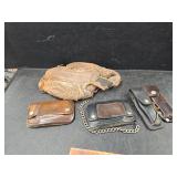 Wallets, ball glove