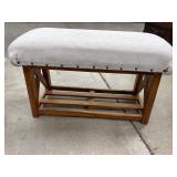 Upholstered wood bench