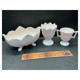 Pink milk glass