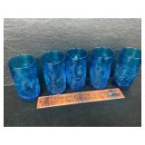 5 hand blown glasses