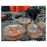 Pink depression glass lot