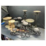 Large lot of candle stands