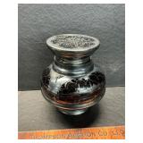 Vintage silver overlayed glass vase