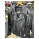 Leather jacket and chaps