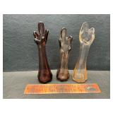 3 bud vases