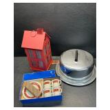 Cake plate,lantern and espresso set
