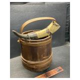 Vintage bucket and powder horn
