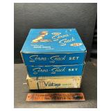 3 vintage Anchor Hocking snack sets