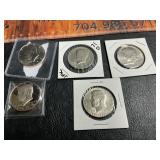5 JFK half dollars