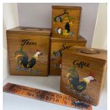 Vintage wood canister set