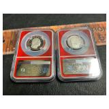 2 graded coins