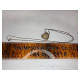 Sterling silver heart and necklace
