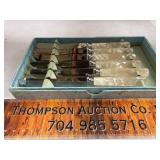 6 antique pearl handle tea knives