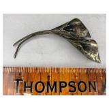 9.53 grams sterling silver flowers brooch