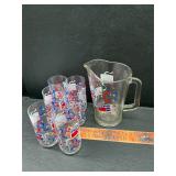 Pepsi pitcher and glasses
