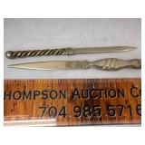 2 sterling silver letter openers 63 grams