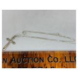 6 grams sterling silver cross and necklace