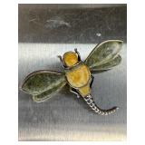 Sterling silver dragonfly brooch