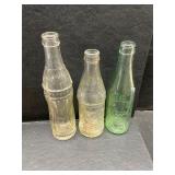 3 vintage Dr.Pepper bottles