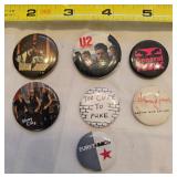 1980s band pins, U2, Stray Cats, Duran Duran